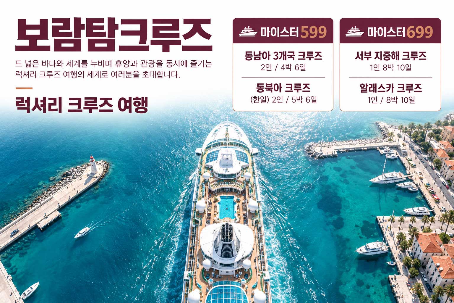 보람탐크루즈 · 럭셔리 크루즈 여행