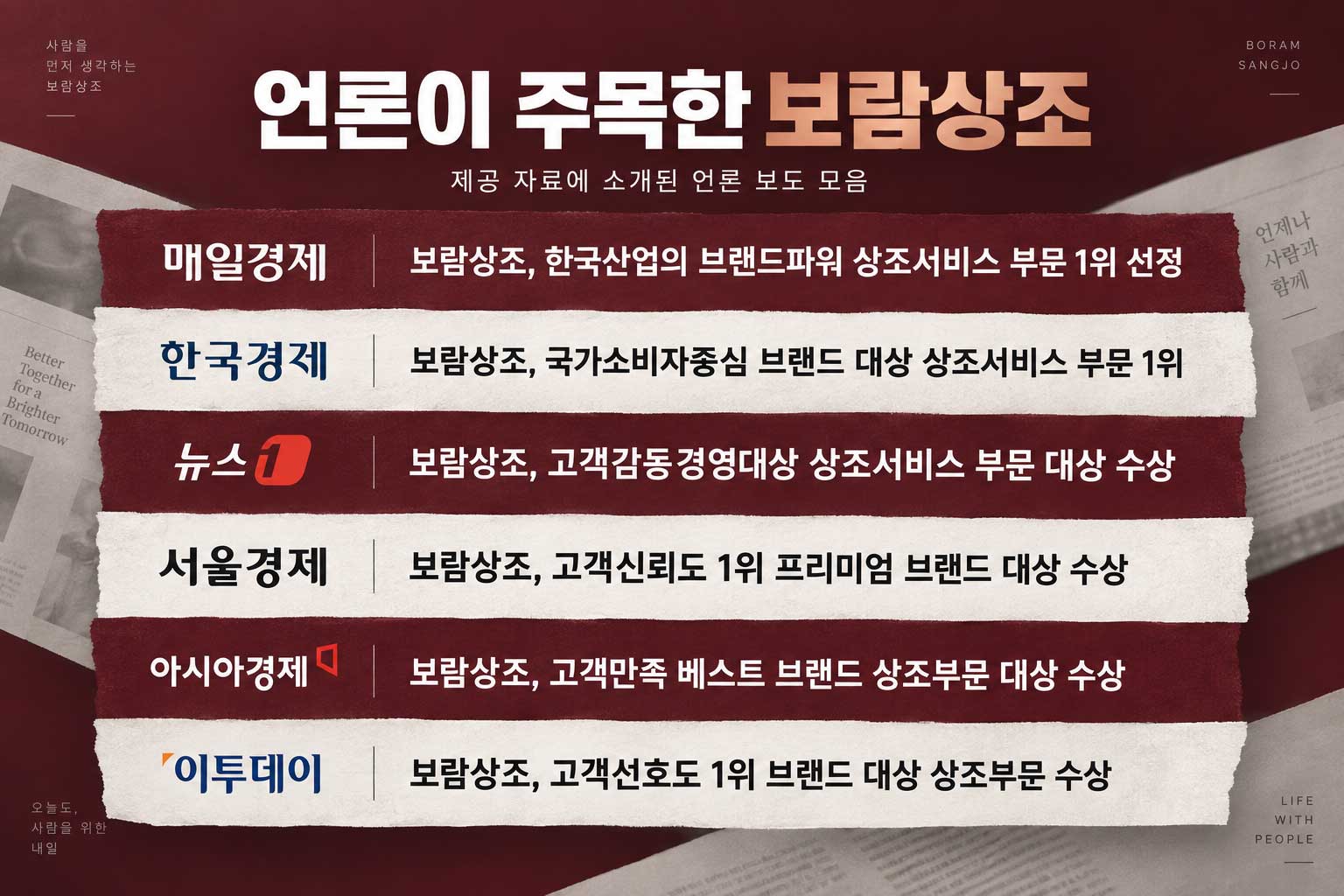 언론이 주목한 보람상조 · 6개 언론사 소개